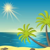 Ejemplo del vector con puesta del sol del mar stock de ilustración Ejemplo del vector con puesta del sol del mar stock de ilustración