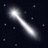 Ejemplo del vector de un cielo estrellado con una estrella que brilla intensamente brillante Flash en el cielo Ejemplo del vector stock de ilustración Ejemplo del vector de un cielo estrellado con una estrella que brilla intensamente brillante Flash en el cielo Ejemplo del vector stock de ilustración