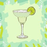 Ejemplo dibujado mano del cóctel daiquirí Colección del vector ilustración del vector Ejemplo dibujado mano del cóctel daiquirí Colección del vector ilustración del vector