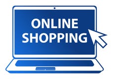 Ejemplo en línea de las compras en el fondo blanco libre illustration Ejemplo en línea de las compras en el fondo blanco libre illustration