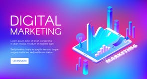 Ejemplo isométrico del vector del márketing de Digitaces libre illustration Ejemplo isométrico del vector del márketing de Digitaces libre illustration