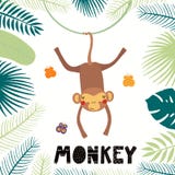 Ejemplo lindo del mono libre illustration Ejemplo lindo del mono libre illustration