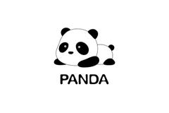 Ejemplo/Logo Design del vector - el oso de panda gigante divertido lindo de la historieta miente en la tierra ilustración del vector Ejemplo/Logo Design del vector - el oso de panda gigante divertido lindo de la historieta miente en la tierra ilustración del vector