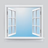 Ejemplo realista de la ventana del vector stock de ilustración Ejemplo realista de la ventana del vector stock de ilustración