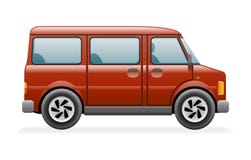 Ejemplo retro del vector del diseño de Van Car Icon Realistic 3d libre illustration Ejemplo retro del vector del diseño de Van Car Icon Realistic 3d libre illustration