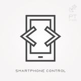 Ejemplo simple del vector con capacidad de cambiar Línea control del smartphone del icono stock de ilustración Ejemplo simple del vector con capacidad de cambiar Línea control del smartphone del icono stock de ilustración