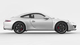 Ejemplo tridimensional de la trama de Porsche 911 blancos en un fondo blanco representación 3d stock de ilustración Ejemplo tridimensional de la trama de Porsche 911 blancos en un fondo blanco representación 3d stock de ilustración