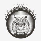 Ejemplos del vector de la quemadura del fuego de la cobra real de la serpiente stock de ilustración Ejemplos del vector de la quemadura del fuego de la cobra real de la serpiente stock de ilustración