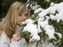 Ekaterina At A Branch. Stock Photography
