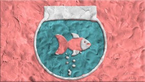 El acuario hecho de la arcilla adentro para el movimiento El acuario hecho de la arcilla adentro para el movimiento
