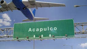 El aeroplano saca Acapulco stock de ilustración El aeroplano saca Acapulco stock de ilustración