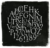 El alfabeto del vintage pone letras y numera a tiza stock de ilustración El alfabeto del vintage pone letras y numera a tiza stock de ilustración