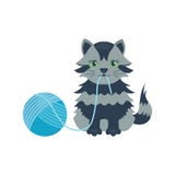 El animal adorable joven mullido de la historieta del gatito de la raza del gato del retrato gris lindo del animal doméstico y la libre illustration El animal adorable joven mullido de la historieta del gatito de la raza del gato del retrato gris lindo del animal doméstico y la libre illustration