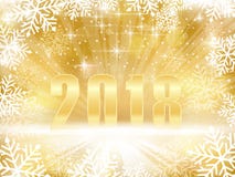El chispear de oro 2018 Años Nuevos, fondo de la Navidad con el snowf Imagen de archivo El chispear de oro 2018 Años Nuevos, fondo de la Navidad con el snowf Imagen de archivo