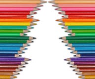 El color dibujó a lápiz el árbol de navidad Imágenes de archivo libres de regalías