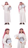 El concepto árabe del hombre a tiempo en blanco imagen de archivo libre de regalías El concepto árabe del hombre a tiempo en blanco imagen de archivo libre de regalías