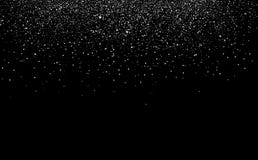 El confeti de plata del polvo dispersa puntos con celebratio descendente de las estrellas ilustración del vector El confeti de plata del polvo dispersa puntos con celebratio descendente de las estrellas ilustración del vector