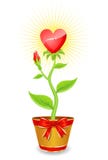 El corazón de la flor/crece con junto/vector del amor ilustración del vector El corazón de la flor/crece con junto/vector del amor ilustración del vector