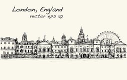 El dibujo del scape de la ciudad en Londres, Inglaterra, muestra el castillo viejo libre illustration El dibujo del scape de la ciudad en Londres, Inglaterra, muestra el castillo viejo libre illustration