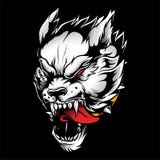 El dibujo enojado de la mano del vector del lobo aisló stock de ilustración El dibujo enojado de la mano del vector del lobo aisló stock de ilustración