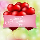El día de madres feliz con rojo hincha corazones libre illustration El día de madres feliz con rojo hincha corazones libre illustration