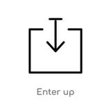 el esquema entra encima de icono del vector l?nea simple negra aislada ejemplo del elemento del concepto de las flechas el movimi stock de ilustración el esquema entra encima de icono del vector l?nea simple negra aislada ejemplo del elemento del concepto de las flechas el movimi stock de ilustración