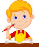 El estudiar de la historieta del niño pequeño libre illustration El estudiar de la historieta del niño pequeño libre illustration