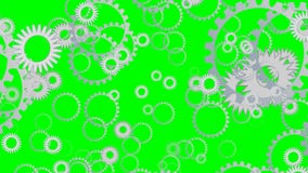 El fondo de Techno con el vuelo adapta, las ruedas dentadas que giran en la pantalla verde libre illustration El fondo de Techno con el vuelo adapta, las ruedas dentadas que giran en la pantalla verde libre illustration