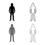 El hombre en el icono de la parte delantera de la silueta del peligro del concepto de la capilla fijó imagen simple de color del stock de ilustración El hombre en el icono de la parte delantera de la silueta del peligro del concepto de la capilla fijó imagen simple de color del stock de ilustración