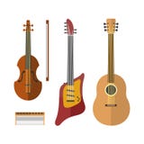 El icono de la guitarra ató la herramienta clásica eléctrica del sonido del arte de la orquesta del instrumento musical y la sinf stock de ilustración El icono de la guitarra ató la herramienta clásica eléctrica del sonido del arte de la orquesta del instrumento musical y la sinf stock de ilustración