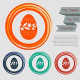 El icono del huevo de Pascua en los botones rojos, azules, verdes, anaranjados para su sitio web y diseño con el espacio manda un libre illustration El icono del huevo de Pascua en los botones rojos, azules, verdes, anaranjados para su sitio web y diseño con el espacio manda un libre illustration