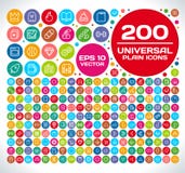 El icono llano universal 200 fijó 2 ilustración del vector El icono llano universal 200 fijó 2 ilustración del vector