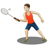El individuo juega a bádminton ilustración del vector El individuo juega a bádminton ilustración del vector
