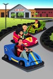 El jugar de la familia va-kart libre illustration El jugar de la familia va-kart libre illustration