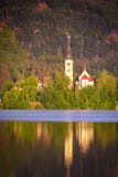 El lago sangró en las colinas de Julian Alps, Eslovenia fotografía de archivo libre de regalías El lago sangró en las colinas de Julian Alps, Eslovenia fotografía de archivo libre de regalías