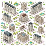El mapa de la ciudad fijó 05 tejas isométricas ilustración del vector El mapa de la ciudad fijó 05 tejas isométricas ilustración del vector