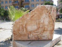 El mapa de piedra en Demre fotografía de archivo libre de regalías El mapa de piedra en Demre fotografía de archivo libre de regalías