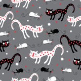 El modelo de gatos blancos y negros stock de ilustración El modelo de gatos blancos y negros stock de ilustración