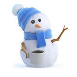 el muñeco de nieve 3d toma una rotura de té Imagenes de archivo el muñeco de nieve 3d toma una rotura de té Imagenes de archivo