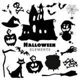 El negro asustadizo del feliz Halloween siluetea la colección stock de ilustración El negro asustadizo del feliz Halloween siluetea la colección stock de ilustración