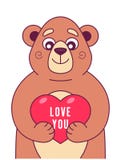 El oso lindo guarda el corazón libre illustration El oso lindo guarda el corazón libre illustration
