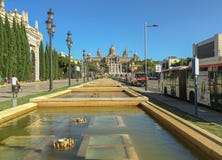 El palacio nacional de Montjuic en Barcelona fotografía de archivo libre de regalías El palacio nacional de Montjuic en Barcelona fotografía de archivo libre de regalías