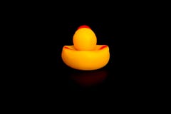 El pato amarillo se localiza detrás el fondo negro de la abstracción que pensaba el razonamiento pensó en el concepto imágenes de archivo libres de regalías El pato amarillo se localiza detrás el fondo negro de la abstracción que pensaba el razonamiento pensó en el concepto imágenes de archivo libres de regalías