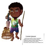 El pescador del vector en estilo de la historieta ilustración del vector El pescador del vector en estilo de la historieta ilustración del vector