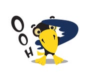 El pájaro negro con el cuello amarillo se colocaba que miraba fijamente ilustración del vector El pájaro negro con el cuello amarillo se colocaba que miraba fijamente ilustración del vector