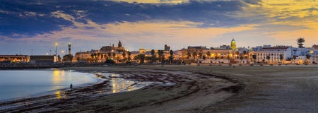 El Rompidillo Beach Panorama Cadiz Spain royalty free stock images El Rompidillo Beach Panorama Cadiz Spain royalty free stock images