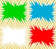 El sistema de cuatro agujas que hacían punto de los papeles pintados del fondo o creyones de cera de madera arregló alrededor de ilustración del vector El sistema de cuatro agujas que hacían punto de los papeles pintados del fondo o creyones de cera de madera arregló alrededor de ilustración del vector