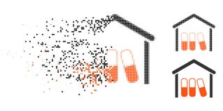 El tono medio quebrado de Pixelated droga el icono del garaje ilustración del vector El tono medio quebrado de Pixelated droga el icono del garaje ilustración del vector
