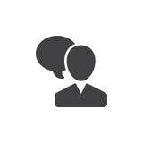 El usuario y el discurso burbujean, vector del icono de la persona que habla, muestra plana llenada, pictograma sólido aislado en Fotografía de archivo libre de regalías El usuario y el discurso burbujean, vector del icono de la persona que habla, muestra plana llenada, pictograma sólido aislado en Fotografía de archivo libre de regalías