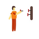 El vector del icono de los dardos aislado en el fondo blanco, lanza la muestra stock de ilustración El vector del icono de los dardos aislado en el fondo blanco, lanza la muestra stock de ilustración